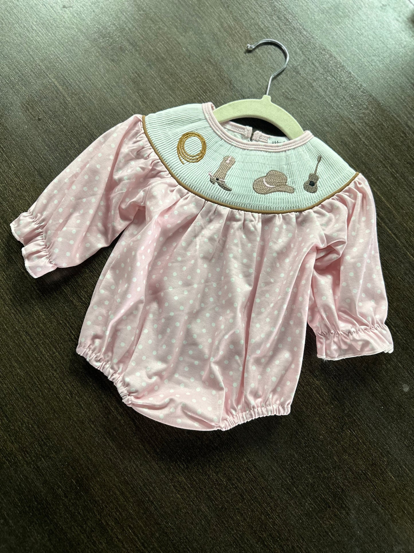 Pink smocked bubble