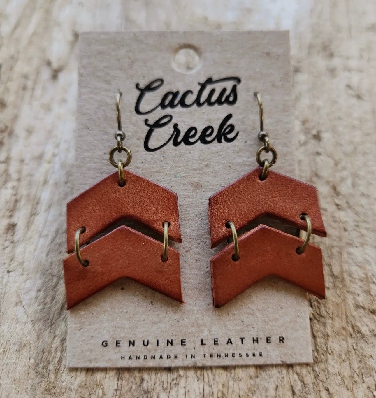 Leather Chevron Earring