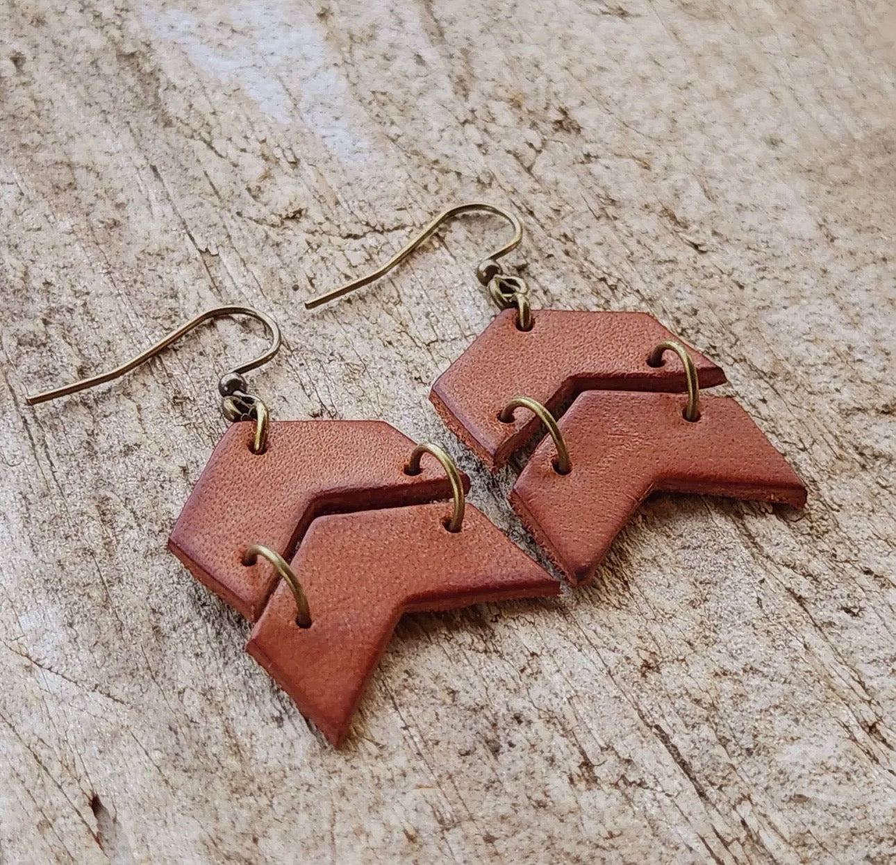 Leather Chevron Earring