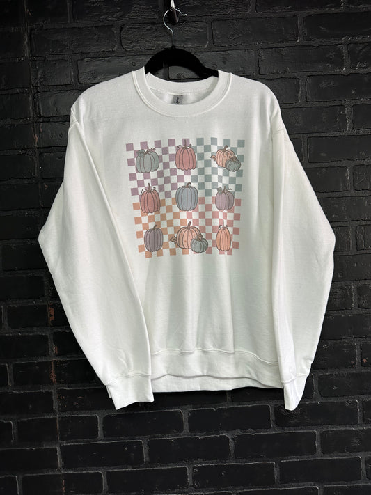 Checkered pumpkin sweatshirt