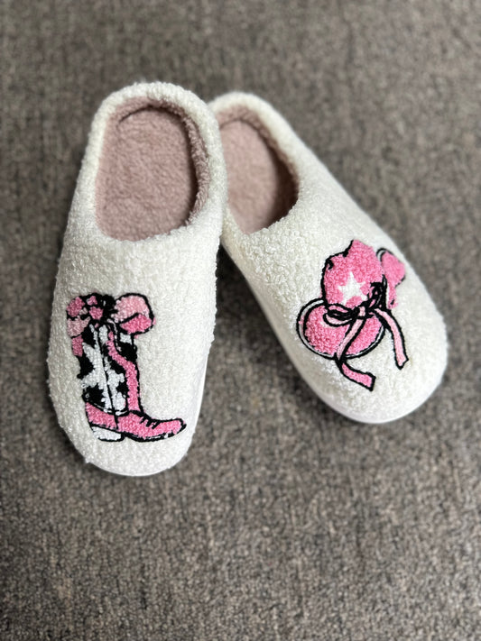 Pink Cowgirl Slippers